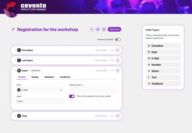 Clear WordPress form builder with numerous configuration options