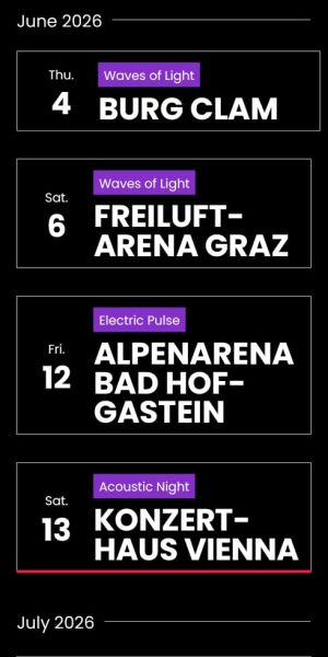 Compact listing of the event calendar in dark mode